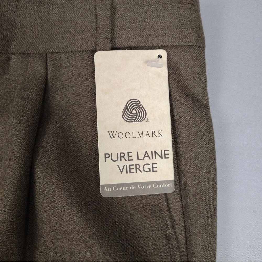 VTG Chaps Ralph Lauren Pants Mens 42x32 Brown Wool Pleated Cuffed NWT Office